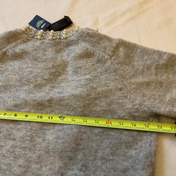 NWT Maje Pearl wool sweater Cardigan Gray SZ3 US8 bust40 - Picture 3 of 8